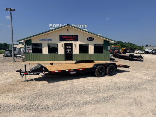 2026 New Rice Car Hauler Trailer | 82" x 20' | 9900 GVWR | Tandem Axle | 5' Slide-In Ramps | FMCMR8220