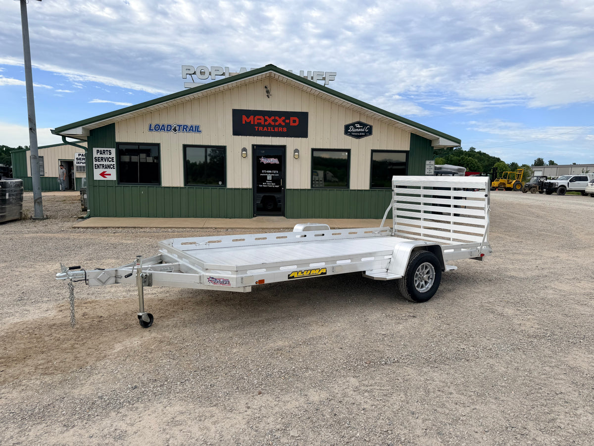 2027 New Aluma Utility Trailer | 78" x 14' | 2990 lb GVWR | Aluminum Floor | Straight Tailgate | 7814ST-TG