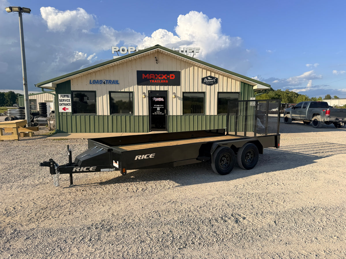 2027 New Rice Utility Trailer | 82" x 16' | 7000 lbs GVWR | Tandem Axle | Electric Brakes | TST8216