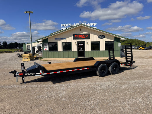 2027 New Rice Equipment Trailer | 82" x 20' | 9990 GVWR | 18'+2' Dovetail | 5' Spring Assist Ramps | FMEMR8220