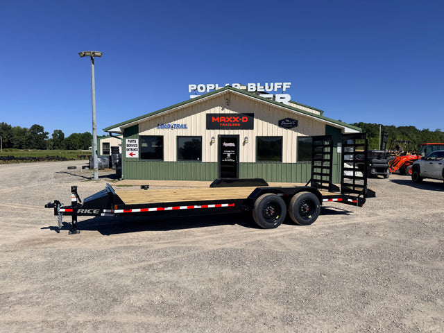 2027 New Rice Equipment Trailer | 82" x 20' | 16000 lb GVWR | Tandem 8K Axles | 5' Spring Assist Ramps | FMHD20 16K Equipment HD