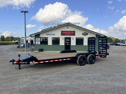 2026 New Rice Equipment Trailer | 82" X 20' | 16000 GVWR | Tandem 8K Axles | 5' Spring Assist Ramps | FMHD20 16K Equipment HD