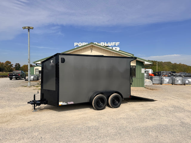 2027 New Anvil Cargo Trailer | 6' X 12' | 7000 GVWR | Ramp Door | V-Nose | Tandem Axle | Spoiler