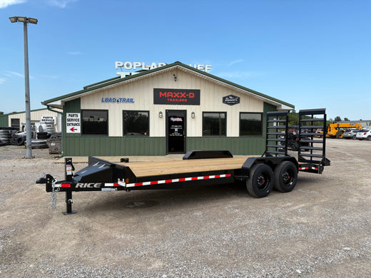 2026 New Rice Equipment Trailer | 82" x 20' | 16000 lbs GVWR | Tandem 8K Axles | Spring Assisted Ramps | FMHD22 16K