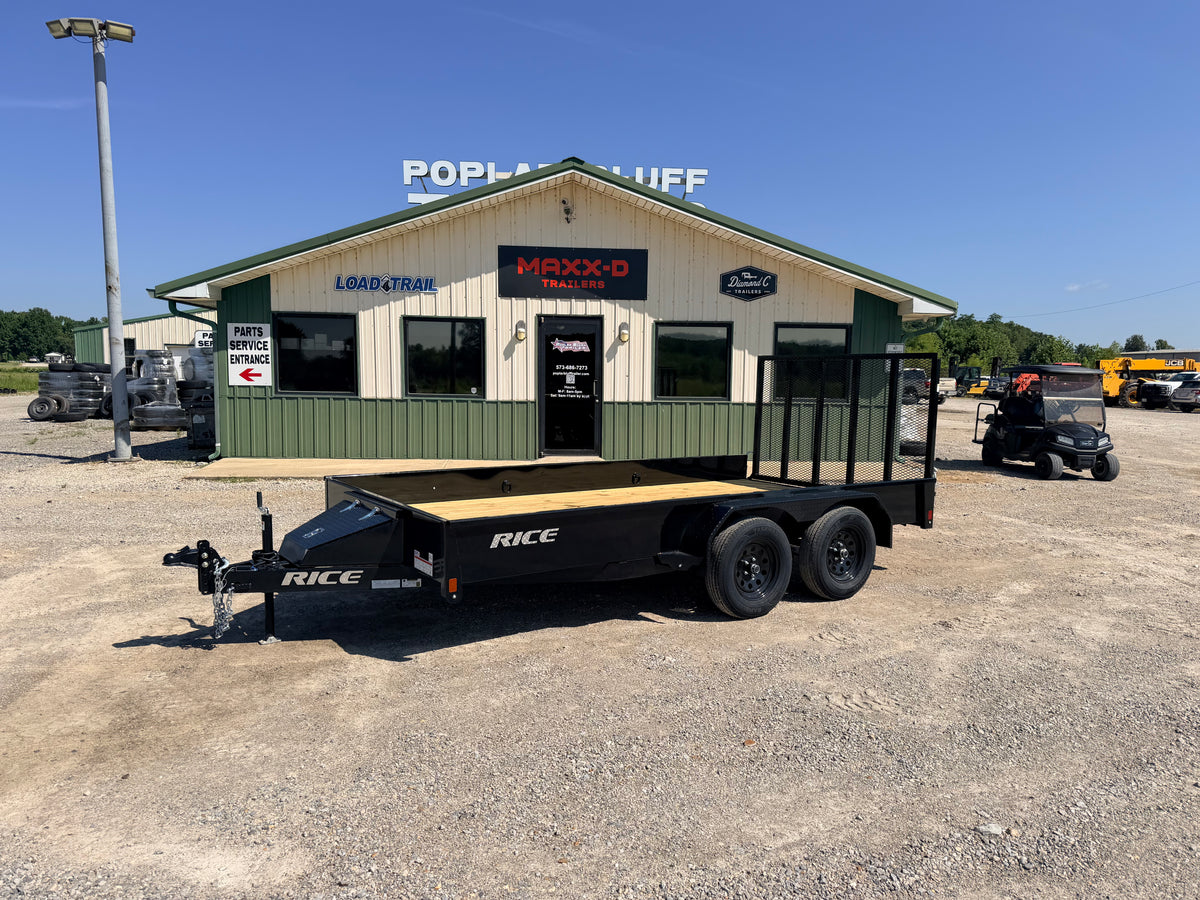 2026 New Rice Utility Trailer | 82" x 14' | 7000 lbs GVWR | Tandem Axle | Solid Sides | Stealth Design | Model TST8214