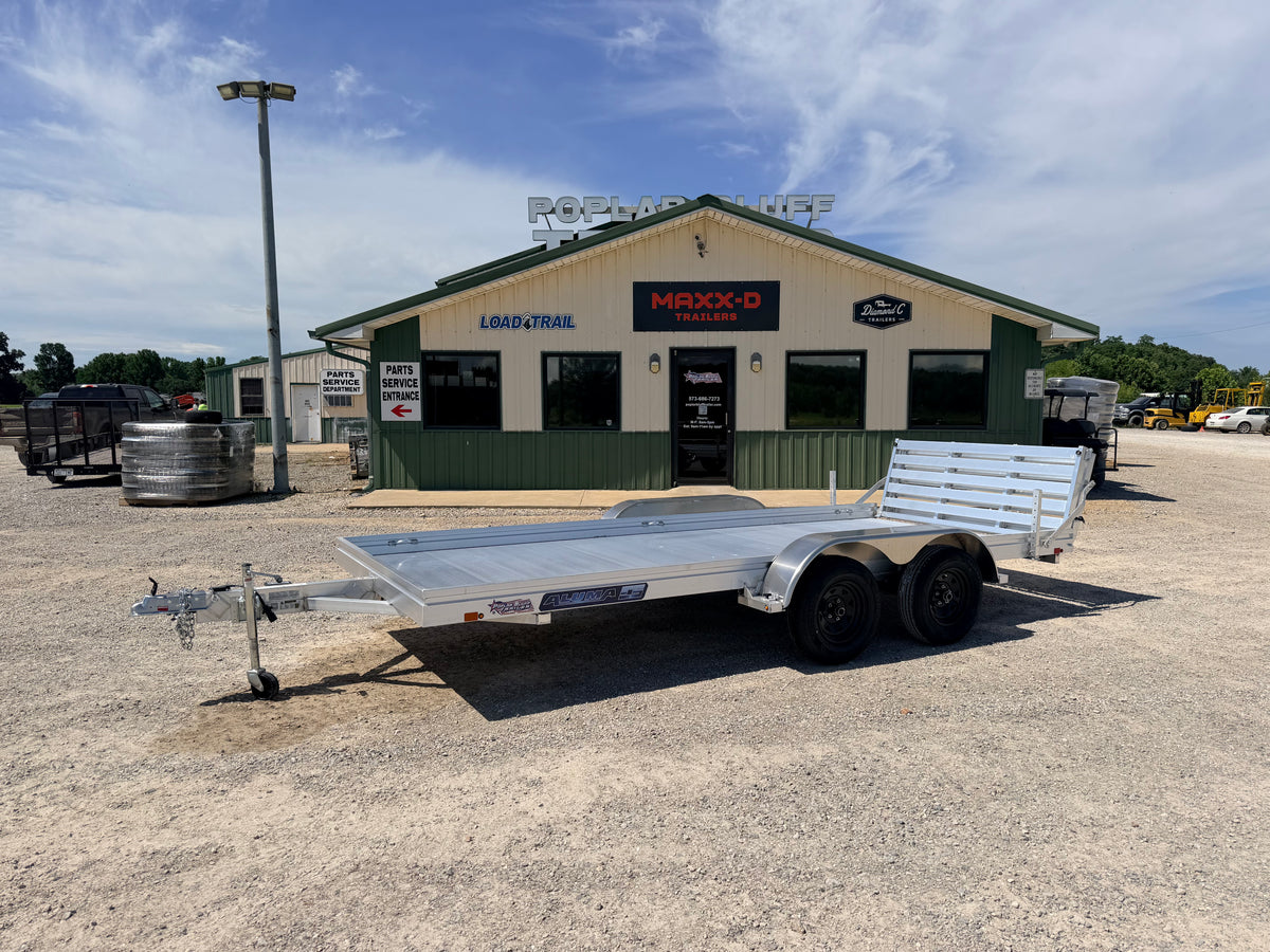 2027 New Aluma Utility Trailer | 78" x 16' | 7000 lb GVWR | Tandem Axle | Bi-Fold Tailgate | Aluminum Floor | 7816ESA-TA-EL-BT