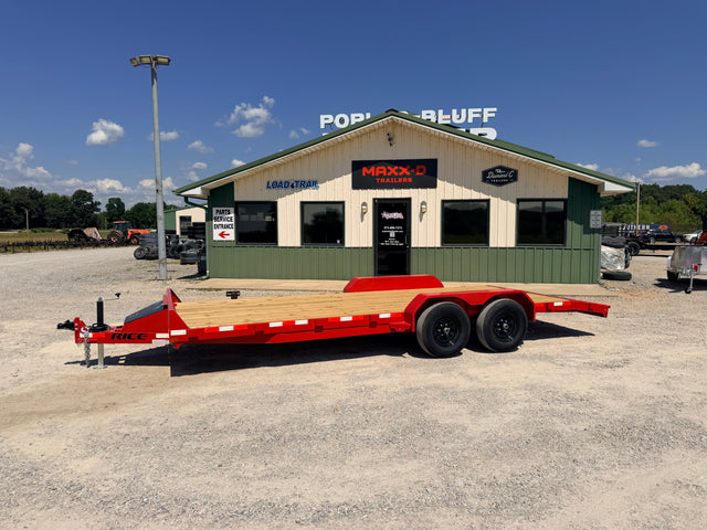 2027 New Rice Trailers Car Hauler Trailer | 82" x 20' | 9990 GVWR | Tandem Axle | 5' Slide-In Ramps | FMCMR8220