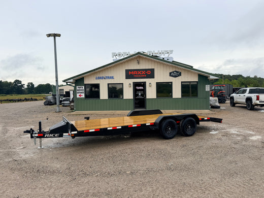 2027 New Rice Trailers Car Hauler Trailer | 82" x 20' | 9990 lbs GVWR | Tandem Axle | 5' Slide-In Ramps | Model FMCMR8220