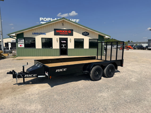 2027 New Rice Trailers Utility Trailer | 82" x 14' | 7000 lbs GVWR | Tandem Axle | Solid Sides | TST8214
