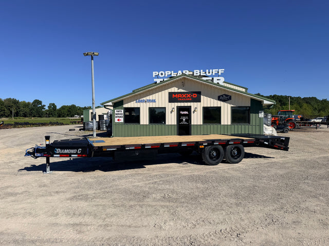 2027 New Diamond C Equipment Trailer | 24' x 102" | 23000 lb GVWR | Deckover Flatbed | MAX Ramps | DEC210