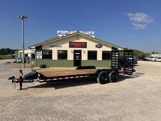 2027 New Rice Equipment Trailer | 82" X 22' | 16000 lb GVWR | 2' Dovetail | 5' Spring Ramps | FMHD22 16K Equipment HD