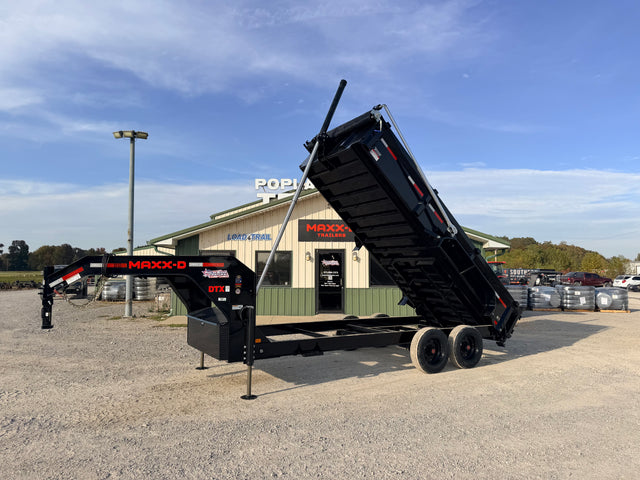 2027 New MAXX-D Dump Trailer | 16' x 83" | 18000 lb GVWR | Telescopic Gooseneck | 3' Sides | Hyd Jacks | DTX8316G