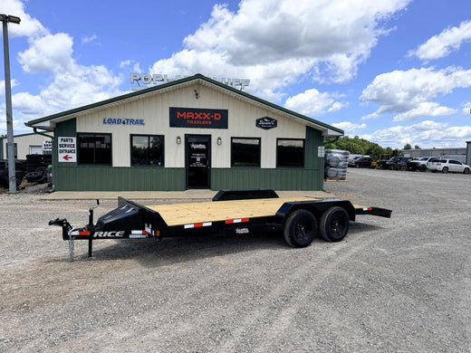 2026 New Rice Trailers Car Hauler Trailer | 82" x 18' | 7000 lb GVWR | Tandem Axle | 5' Slide-In Ramps | FMCR8218