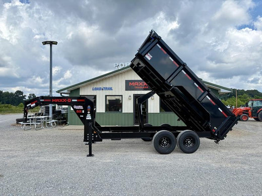 2026 New Maxx-D Gooseneck Dump Trailer | 14' x 83" | 14,000 lb GVWR | 3' Sides | 7' Slide-In Ramps | DJX8314G