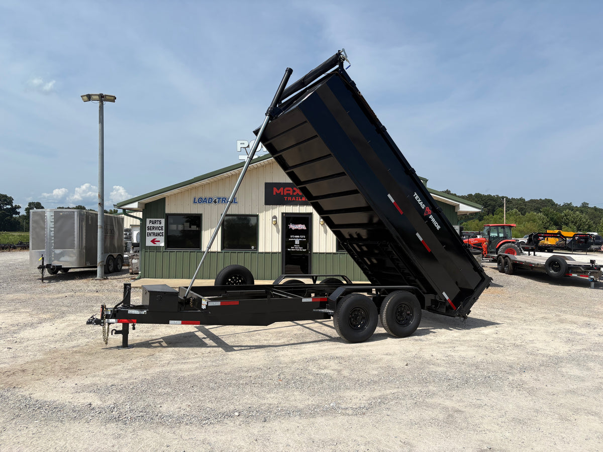 2026 New Texas Pride Dump Trailer | 7' x 16' x 3' | 16000 lbs GVWR | Telescopic Lift | Spread Gate | Model DT